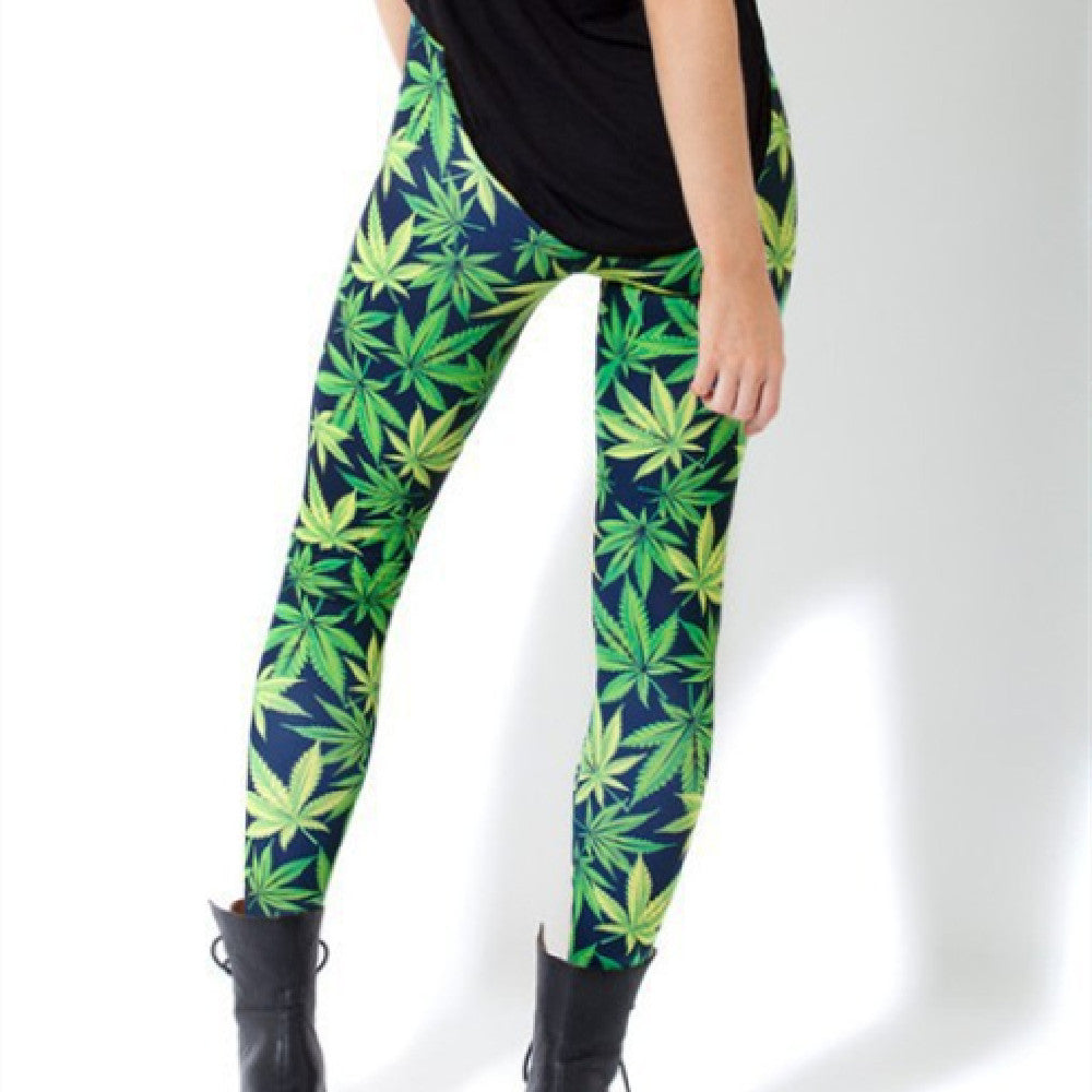 Canna Leaf Print Leggings