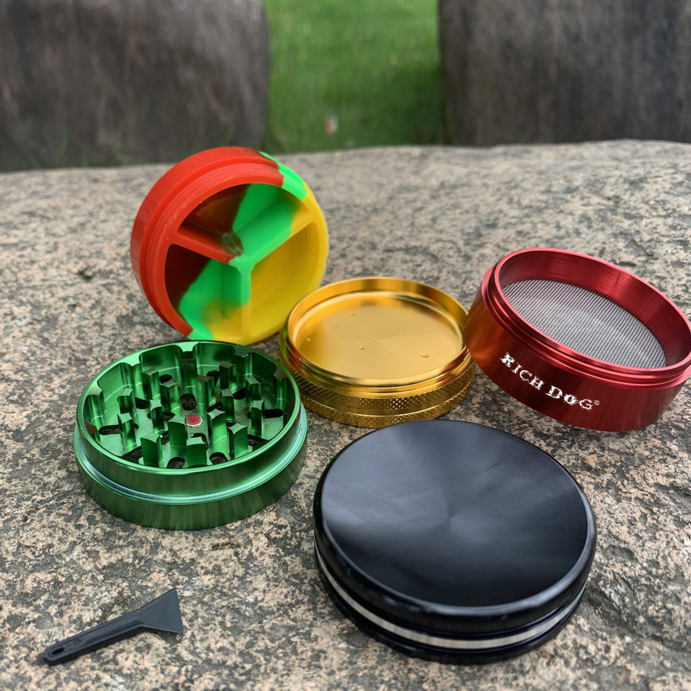 Rasta Zinc Alloy Diameter 63mm Four-layer Herb Grinder