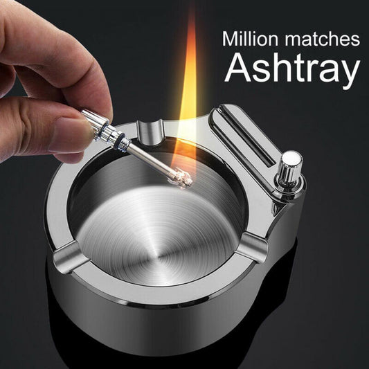 Permanent Match Lighter Ashtray Set