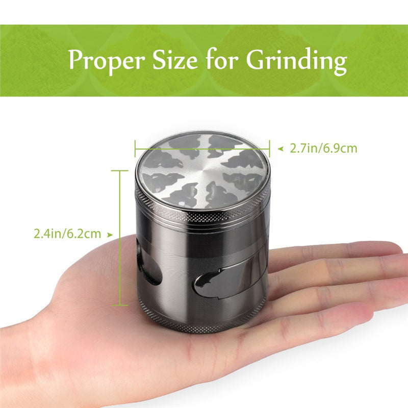 4-Layer Multi-functional Herb Grinder with Optional Side Pour