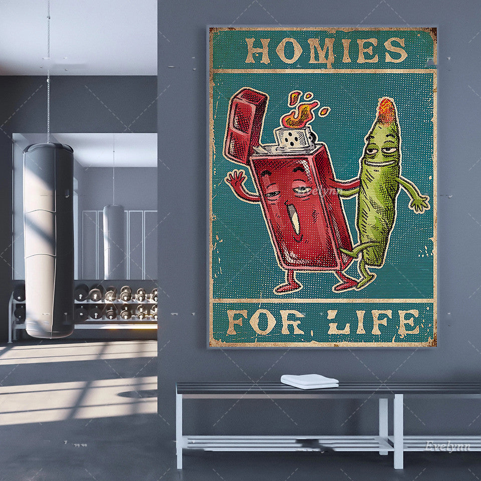 Homies for Life Frame-less Canvas Print- Multiple Sizes Available