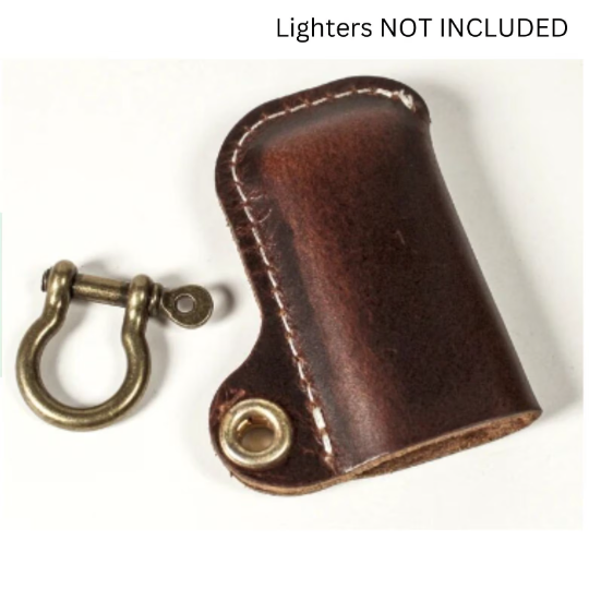 757 Cannagifts Genuine Cowhide Leather Lighter Case Holder For Bic Cricket Lighters With Metal Horseshoe Accents- Various Styles