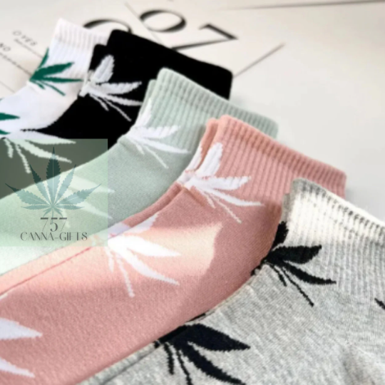 757 Cannagifts Pot Leaf Socks- Crew length, super soft, and fun